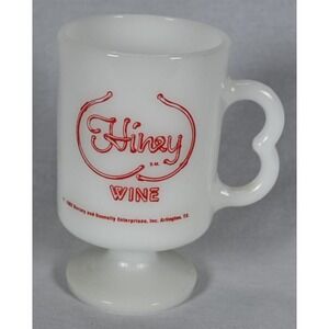 Vintage 1982 Hiney Wine Milk Glass Coffee Mug I'd Rather Have Some Hiney